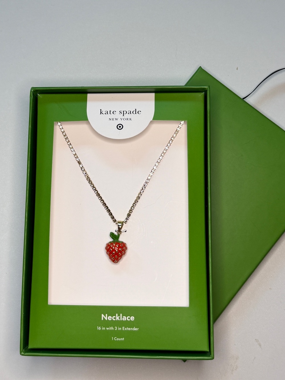 kate spade x Target strawberry tennis necklace
